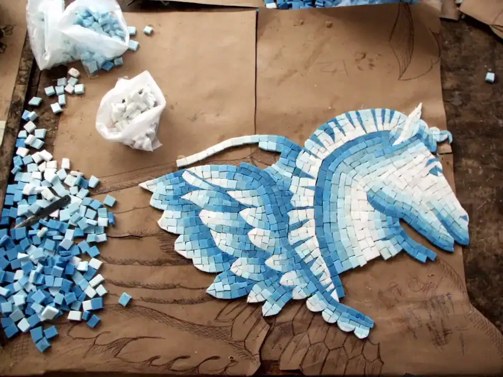 Hippocampus Sea Horse Mosaic WIP
