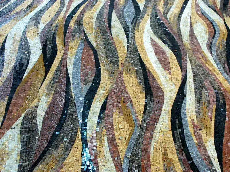 Marble wave pattern pool mosaic tile | Mosaiclegs Art Studio