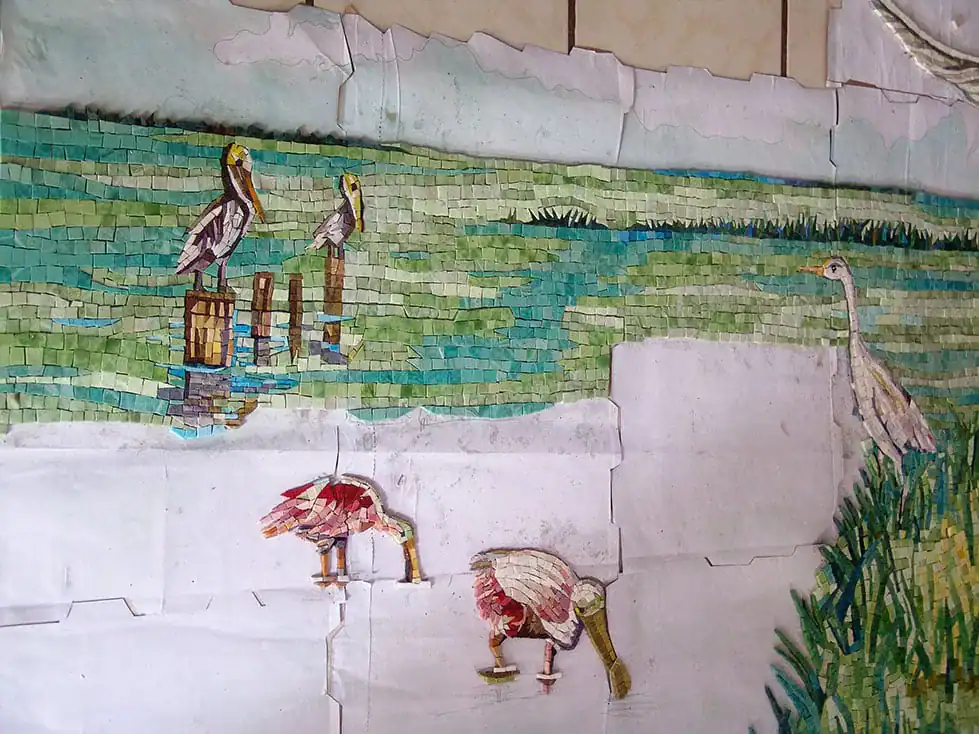 Gulf of Mexico Mosaic glass wall art Kitchen Back Splash