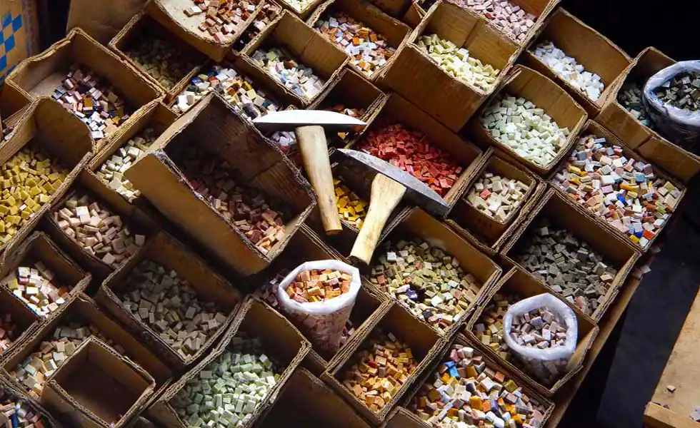 Hammer and Smalti Glass ready for Fabrication