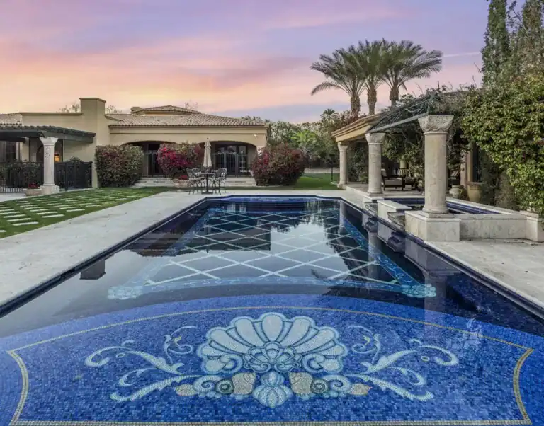 Luxury Pool with Custom Shell Pattern on Baja Shelf