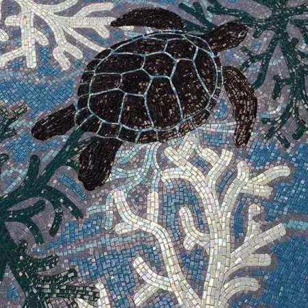 Turtles and coral custom mosaics